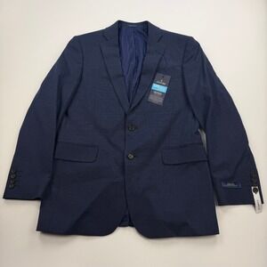 Stafford Coolmax All Season Blazer Mens 40 Regular Navy Blue Classic Fit